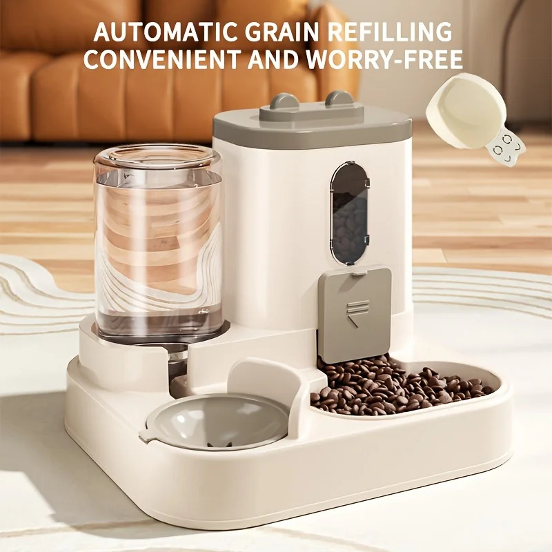 Automatic Cat Food Dispenser 2 in 1 Water Bowl